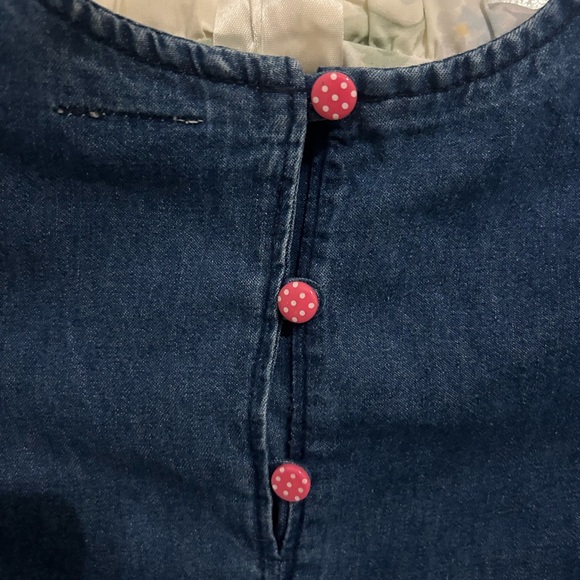 🦓🌸Cotton Denim Dress with Embroidered Pockets🦋Girls Size 8 - Picture 8 of 11